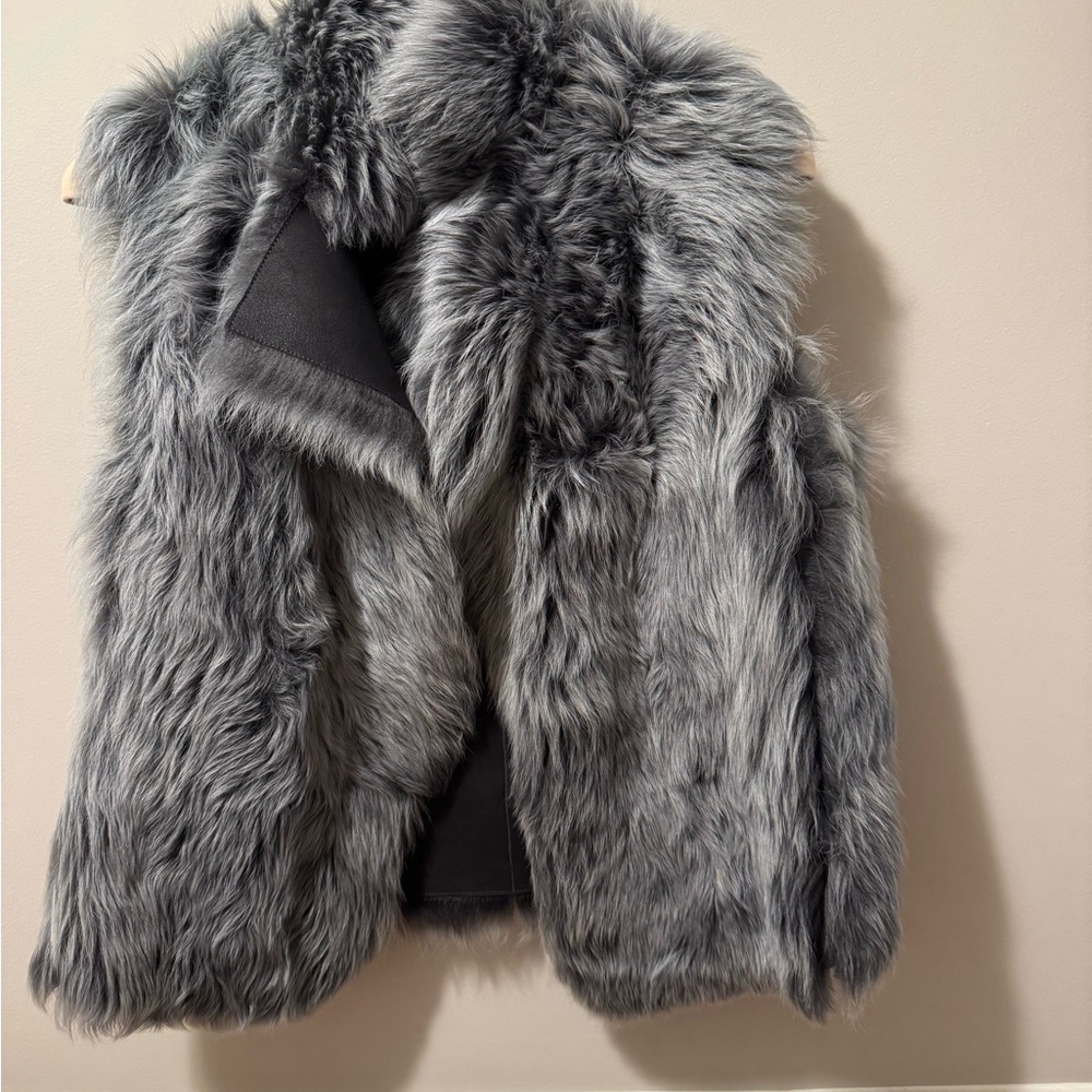 Akris Punto Gray Lamb Reversible Vest 4